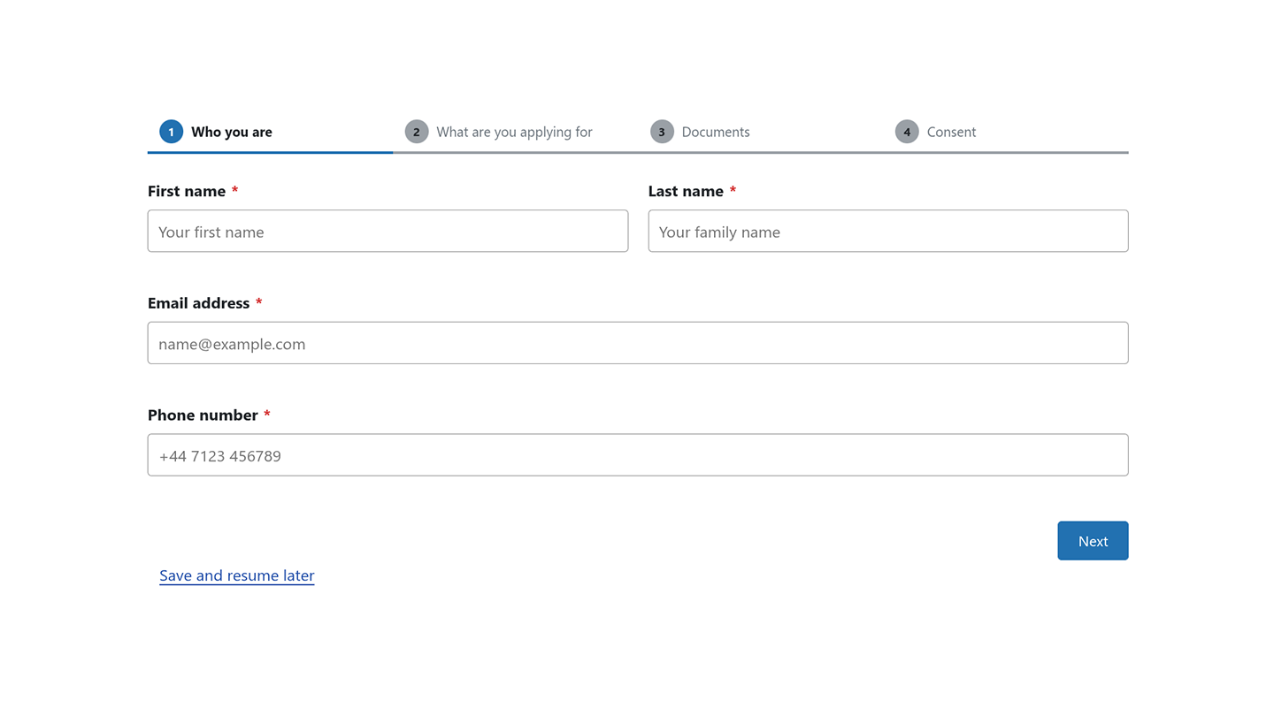 Finished form view