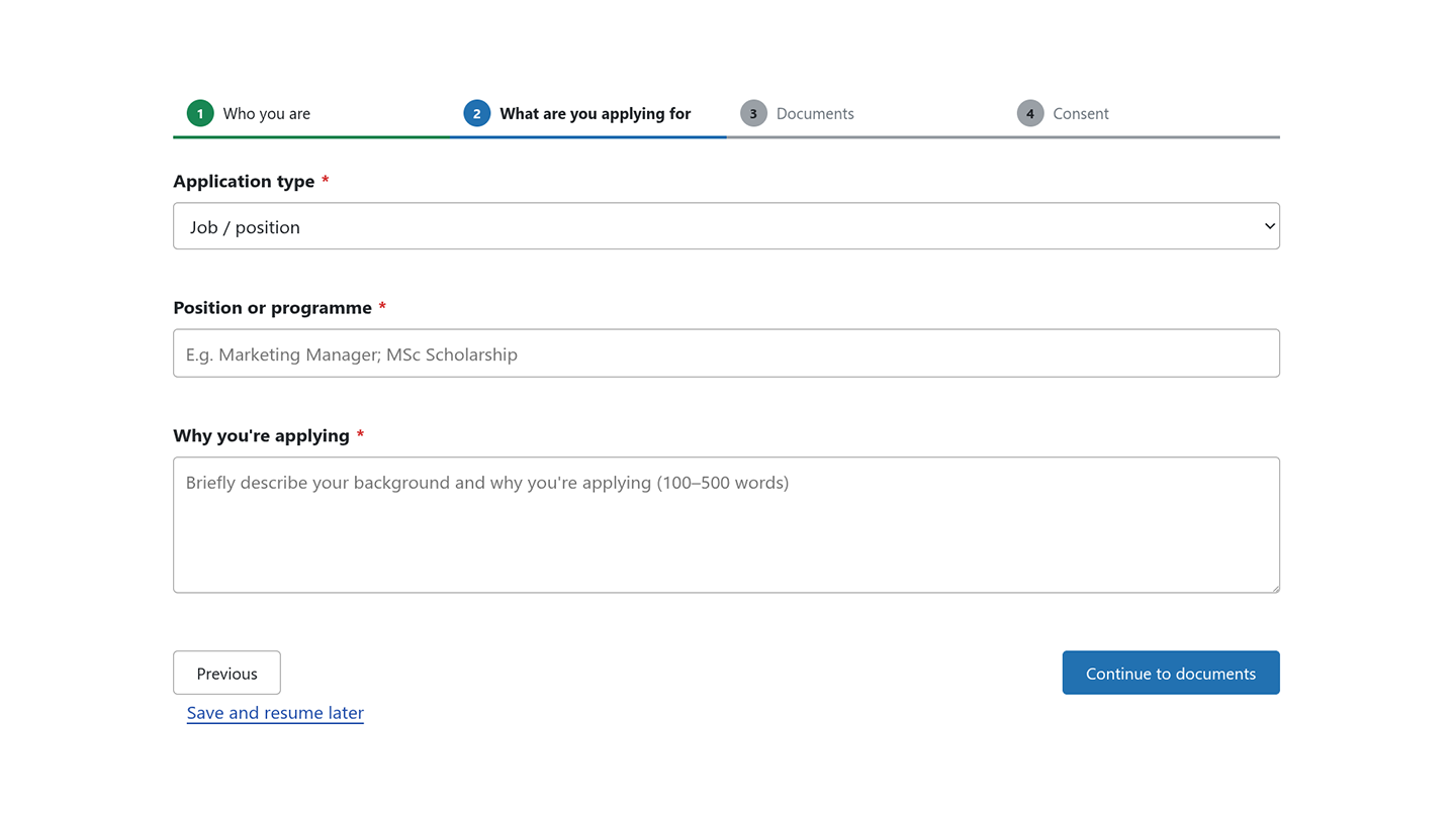 Step Break editor drawer with custom Next and Previous button labels entered